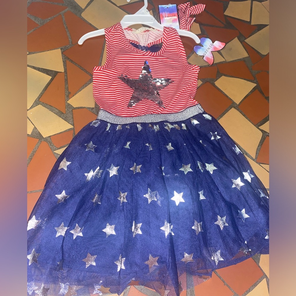 🇺🇸3T fourth on July dress,red white and blue dress, Independence Day dress